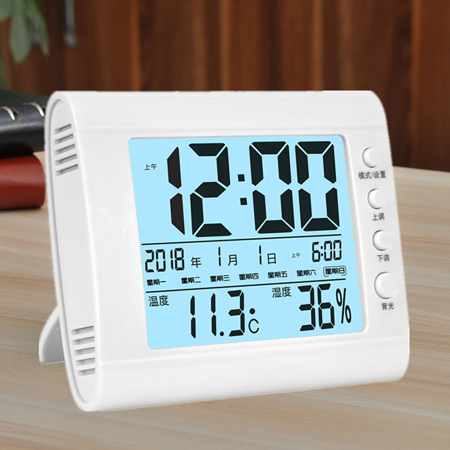 Дисплей Настольный календарь часы деревянные светодиодный будильники