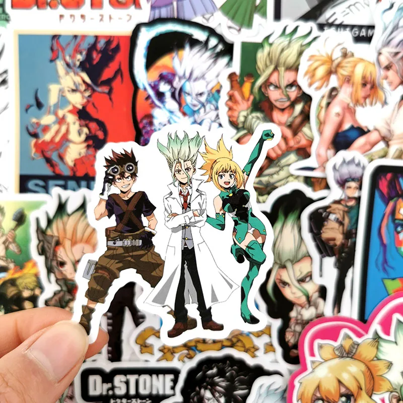 Наклейка dr.stone для чемоданов ноутбуков компьютеров велосипедов скейтбордов 10/50