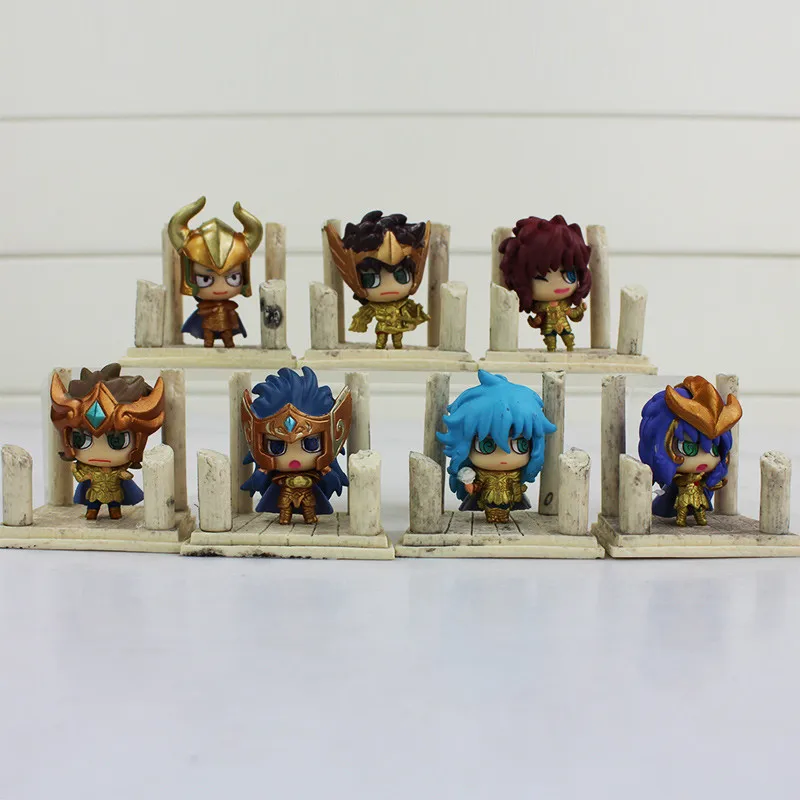 7 шт./лот Сейя мистическая одежда Аниме ПВХ Фигурки рыцарей зодиака Mu Сага канон