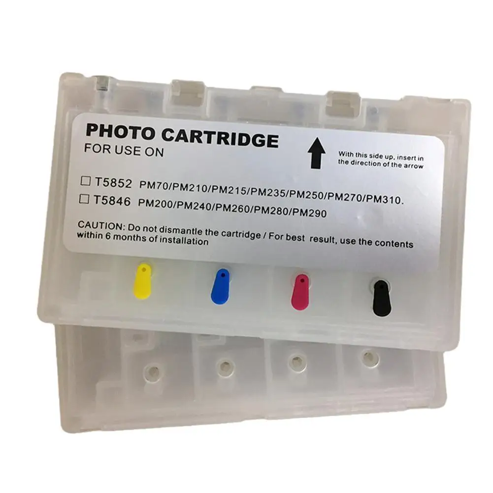 T5852/t5846 Refillable Ink Cartridge For Picture Mp210/250/270 Pm200/240/260/280 Printer With One Chip Ink Cartridge V2i9