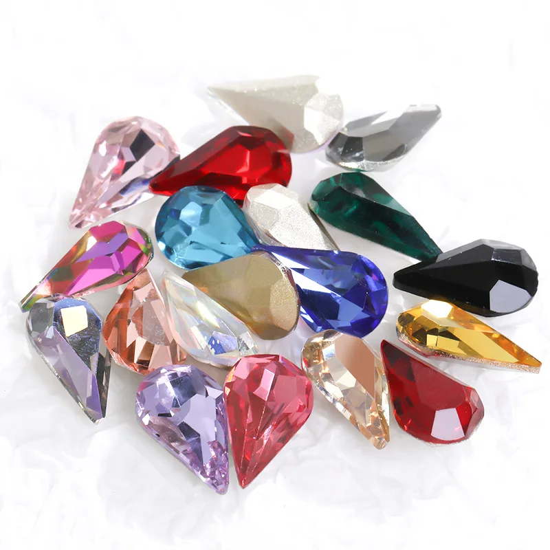 8x13mm arte de uñas de diamantes de imitación de brillo AB Color...