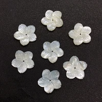 natural sea shell bead white mother of pearl carved flower pendant necklace suitable for diy fashion earring jewelry making