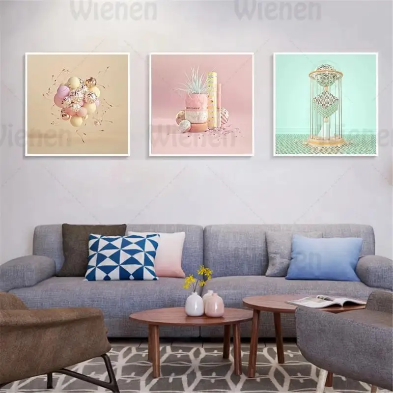 

Modern Creative Painting Abstract 3D Stereograph Model Picture Canvas Art Print Decorative Poster Living Room Home Mural Unframe