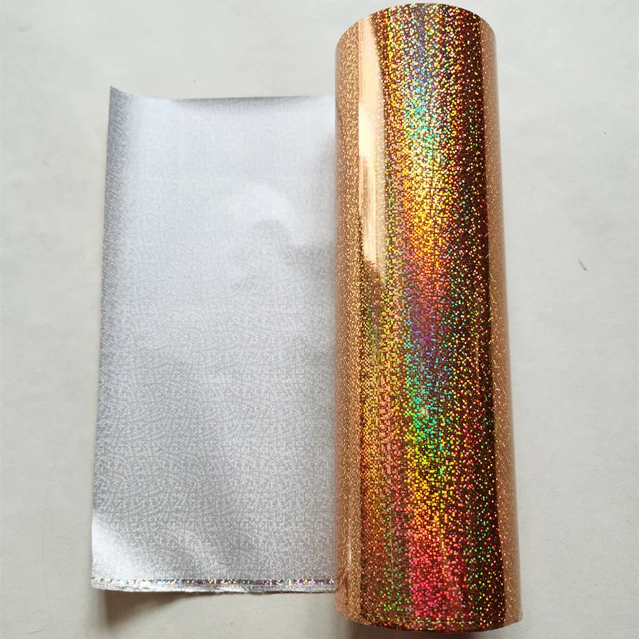

Holographic foil hot stamping foil gold color mess dots pattern hot press on paper or plastic heat transfer film