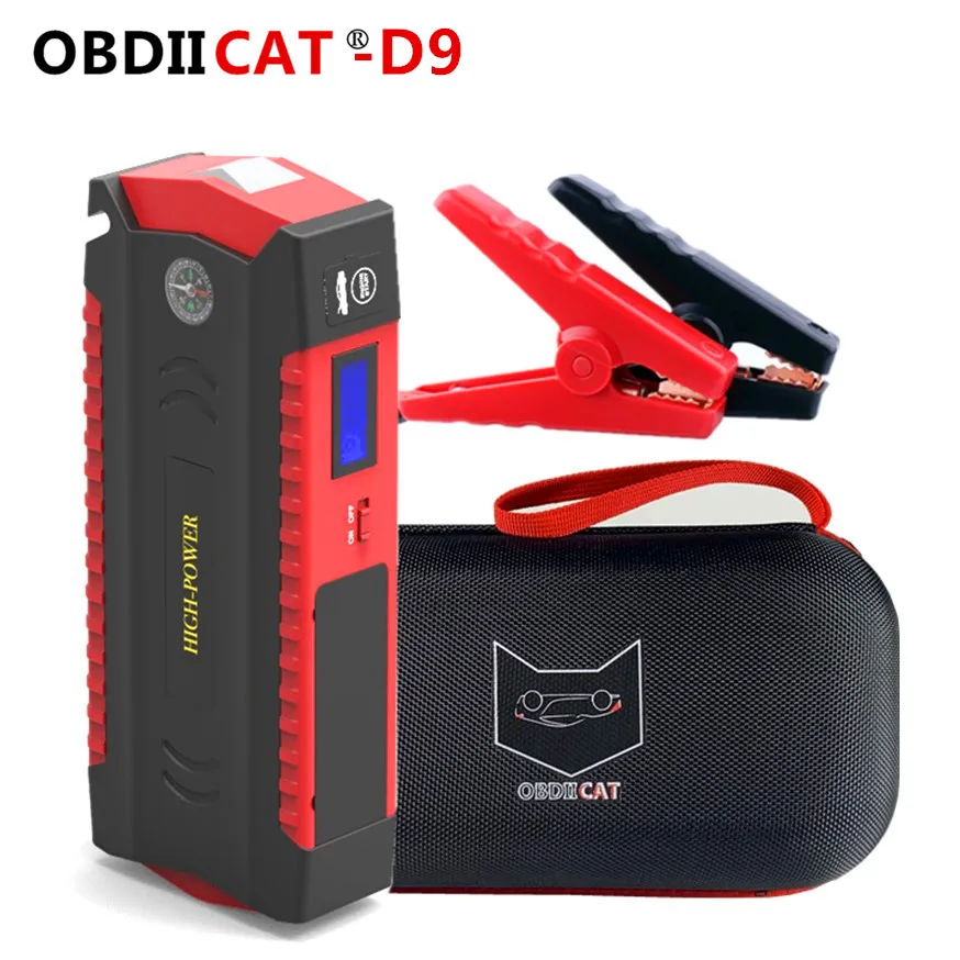 

OBDIICAT-D9 лучшее многофункциональное мини Портативное аварийное зарядное устройство для аккумулятора автомобильное пусковое устройство бус...