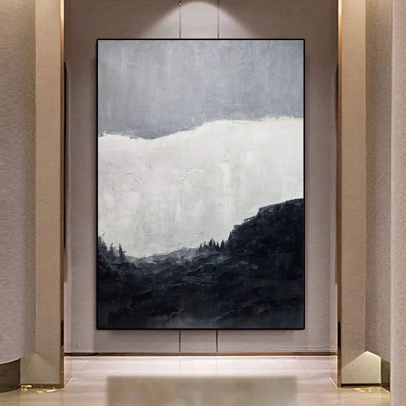 

Ручная роспись маслом Современные Простые черные белые модные стильные картины на холсте в скандинавском минималистическом стиле домашни...