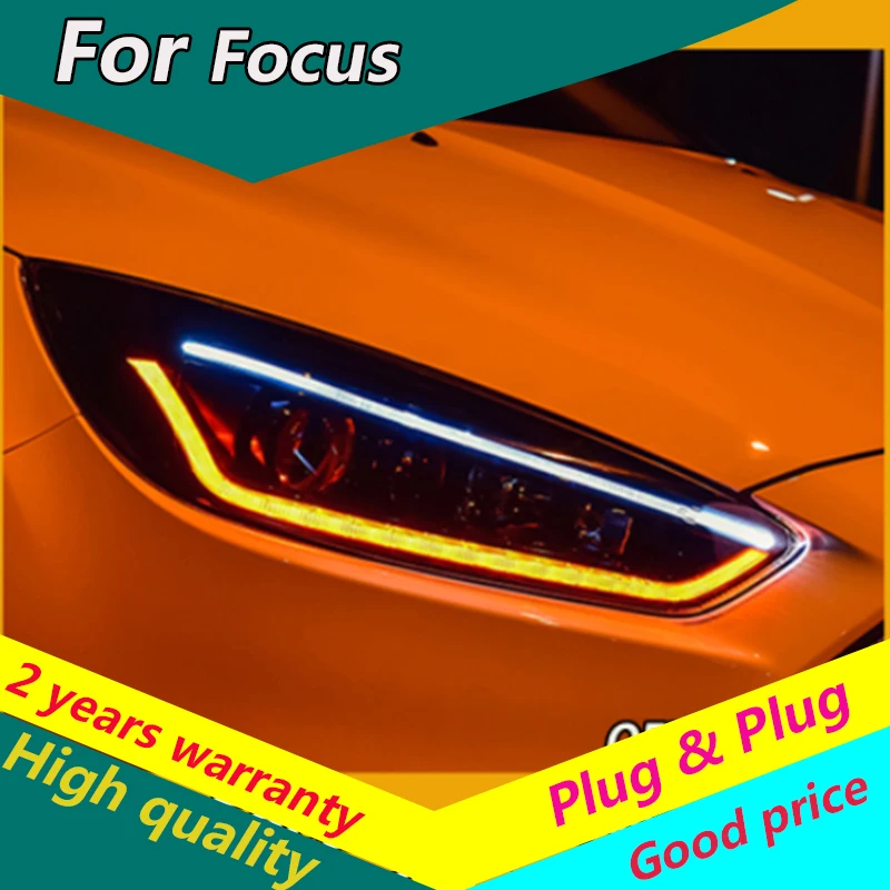

KOWELL Car Styling for Ford Focus 2015 2016 2017 2018 Headlights LED Headlight DRL Lens Double Beam Bi-Xenon HID car Accessories