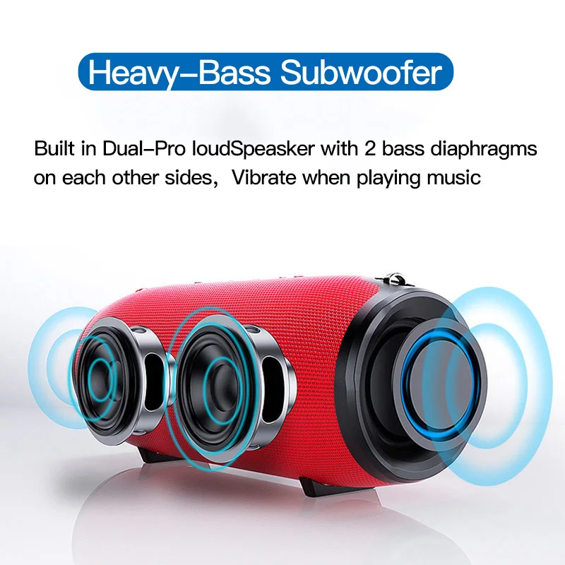 TG118 Bluetooth Speaker 40W Full-Range Portable Outdoor Waterproof Column Loudspeaker Box Support TF Card FM Radio Aux Input | Электроника