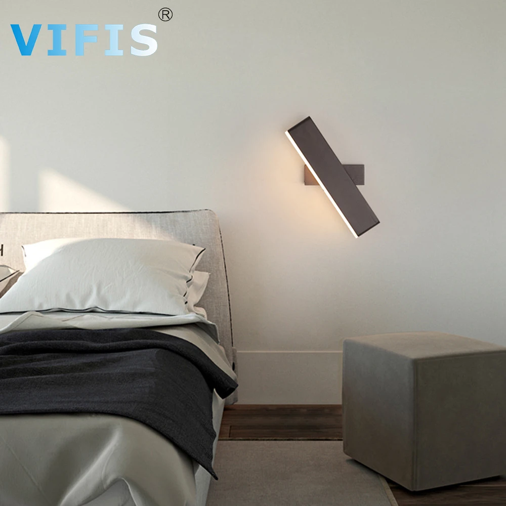 6W Modern LED Wall Lights for Bedroom bedside Rotated 360°Wall lamp minimalist creative stair aisle living room AC85-265V Gold | Лампы и