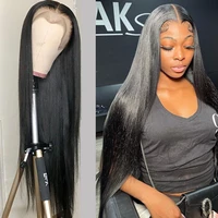 straight lace front wig for women transparent full hd lace frontal wigs human hair brazilian pre plucked 4x4 closure lace wig