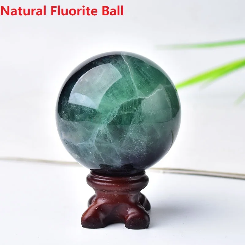 

1pc Natural Fluorite Ball Crystal Quartz Gemstone Sphere Healing Reiki Meditation Raw Energy Feng Shui Ball Home Office Decor