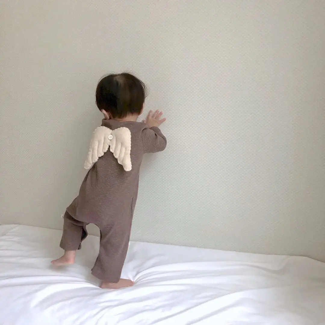 Весенние детские комбинезоны с длинным рукавом со съемными крыльями хлопковая