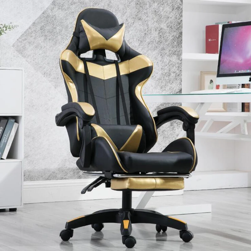 VESCOVO Silla массажный стул геймера компьютерное игровое регулируемое кресло Кожаное офисное кресло