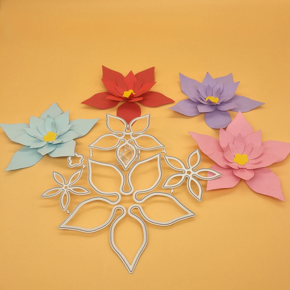 

New 5 in 1 flower metal cutting mold photo album cardboard DIY gift card decoration embossed crafts