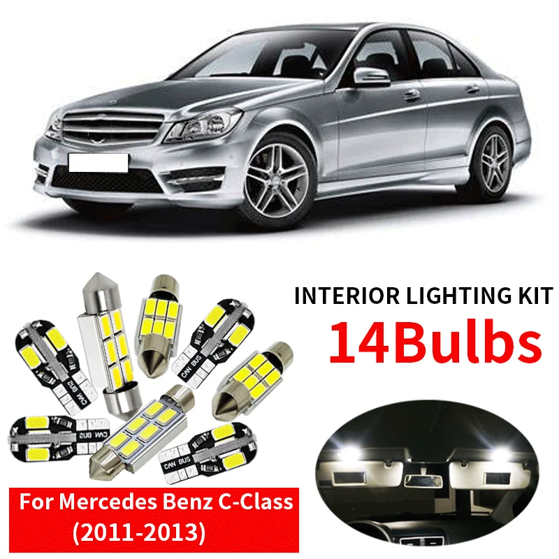 14 шт. белые светодиодсветодиодный лампы для автомобильных аксессуаров комплект