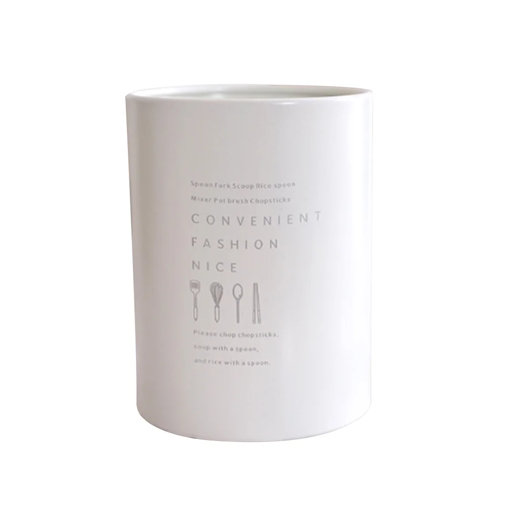 

Storage Cylinder Home Kitchen Desktop Draining Spoons Organizer Chopsticks Holder Stainless Steel Durable North European Style