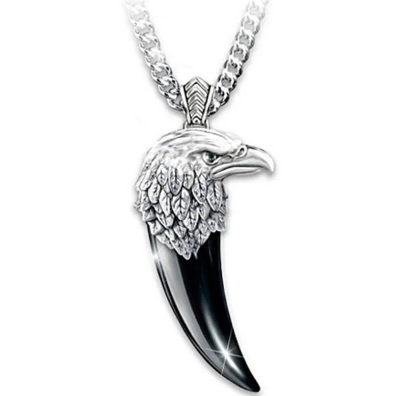 

Trendy Fashion Exquisite Eagle Animal Ring Necklace Set Men's Hip Hop Rock Locomotive Accessories Holiday Commemorative Gift