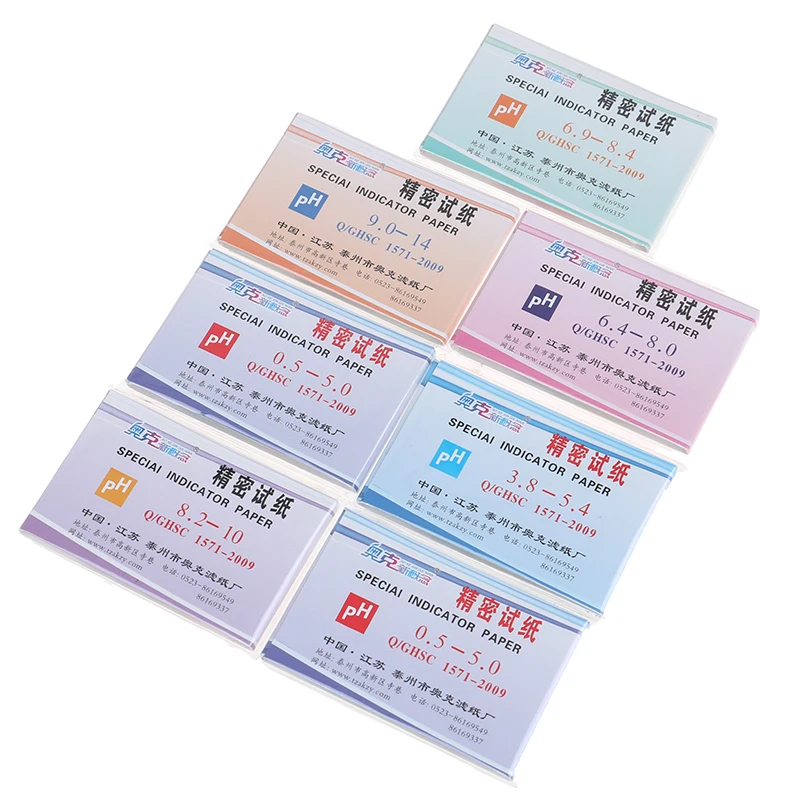 

80 Strips PH Acid Range 6.9-8.4/9.0-14/8.2-10/0.5-5.0/6.4-8.0/3.8-5.4 PH paper Water Litmus Alkaline Paper Indicating Test Kit
