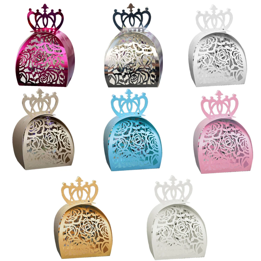 Ажурная коробка конфет в форме короны пустые сувениры подарочные коробки для