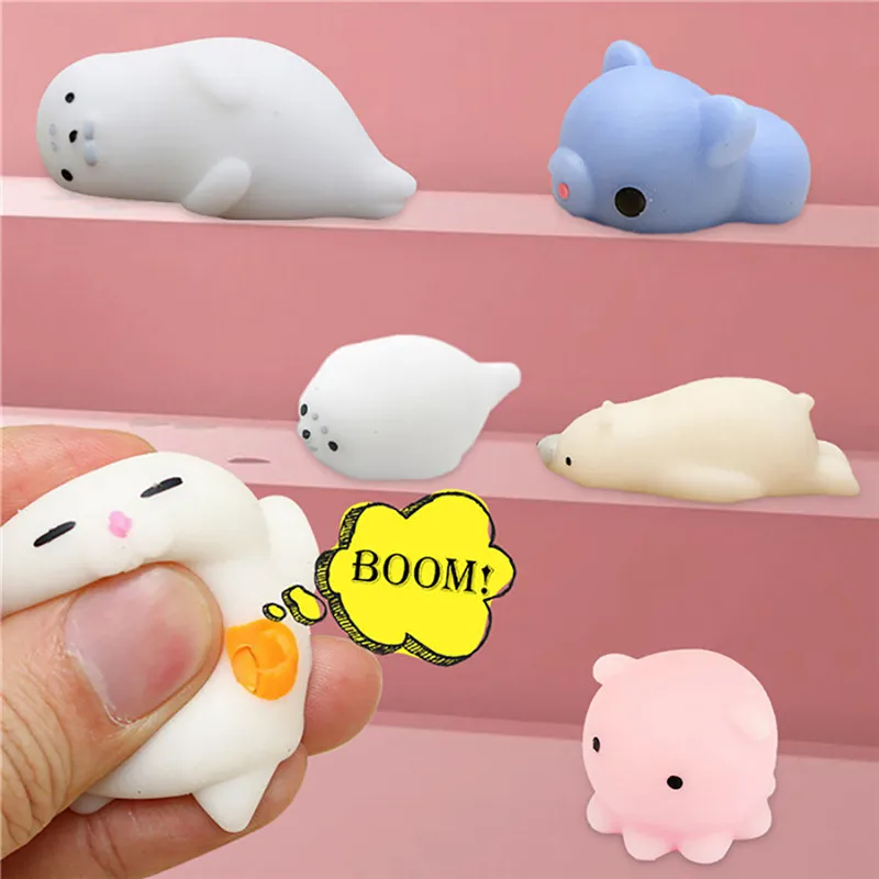 Kawaii Mochis Toys Animal Popti Anti Stress Reliver Ball Poppet Fidget Toy Squeeze Squishy Poppit Toys for Kids Children Adults