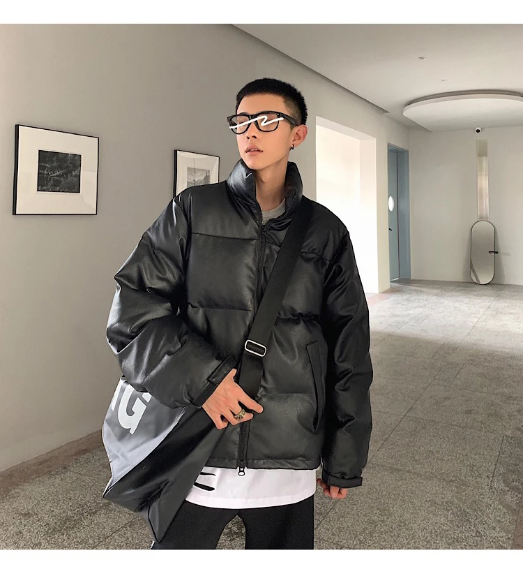 LAPPSTER PU черная уличная зимняя куртка для мужчин мужские корейские пуховые куртки пальто для мужчин Harajuku Толстая теплая парка в стиле хип-хоп 3XL
