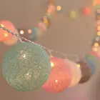 Светодиодные гирлянды для украшения, гирлянда с 20 светодиодными хлопковыми шариками, работающая от батарейки, сказочные огни для Рождественского украшения