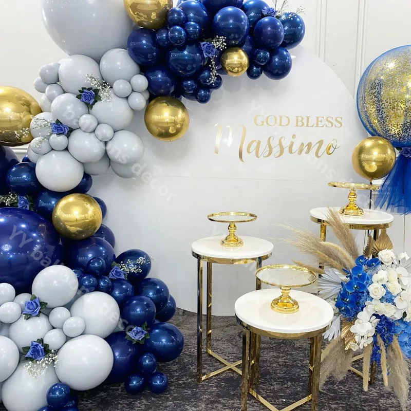 DIY Детская гирлянда для душа 1 комплект темно-синий s 4D Золотой латексный дня