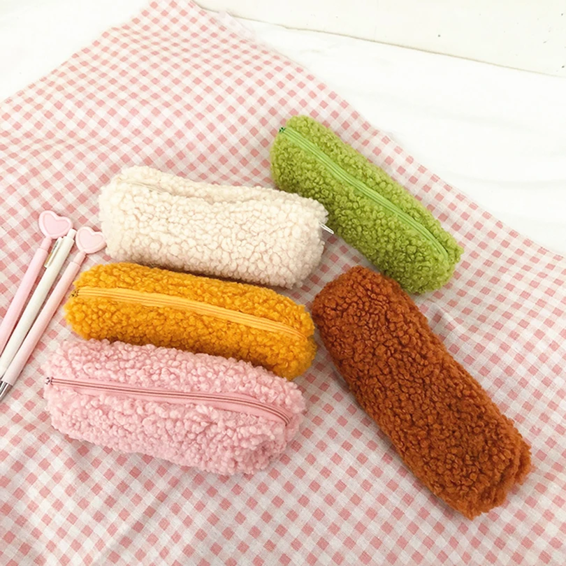 

Милый плюшевый чехол для карандаша, простой чехол для канцелярских принадлежностей, милый чехол для ручек, школьные принадлежности, подаро...