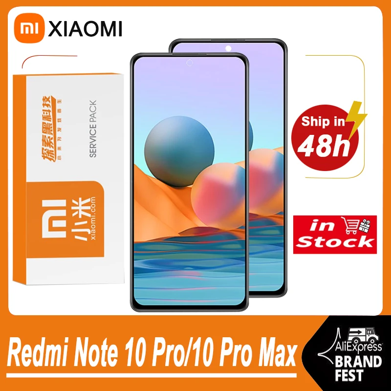 ЖК-дисплей 6 67 дюйма для Xiaomi Redmi Note 10 Pro/M2101K6G AMOLED дисплей с сенсорным экраном и