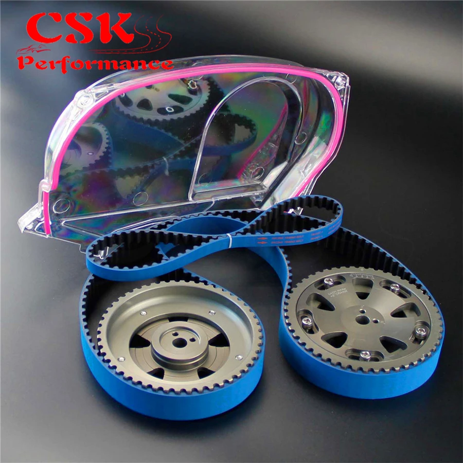 Зубчатый ремень w/баланс + Cam Шестерни Прозрачный чехол для камеры Lancer EVO 9 IX 4G63