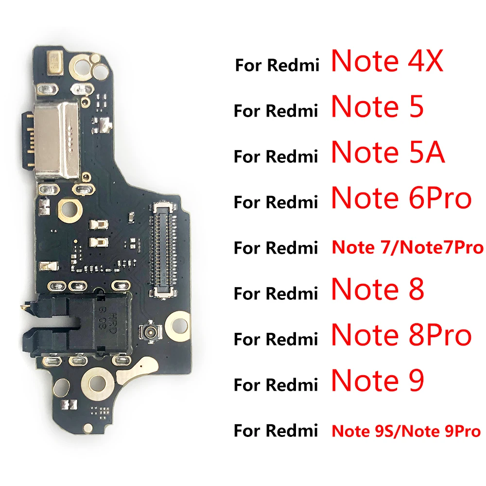 10 шт. плата зарядного устройства Flex для Xiaomi Redmi Note 9 9S 8T 8 7 6 5 5A Pro USB порт коннектор