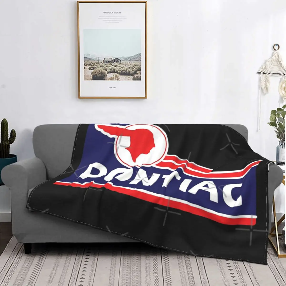 

Retro Pontiac Dealership Sign Blanket Bedspread Bed Plaid Comforter Picnic Plaid Thermal Blanket Bedspreads For Bed