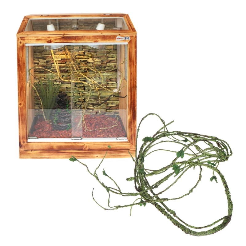 Artificial Rattan Reptile Box Case Decoration Lizard Green Plants Jungle Habitat | Дом и сад