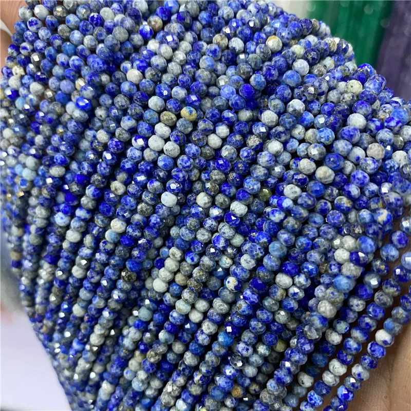 

Natural Stone Faceted Small 2 3mm Beads Blue Sappire Turquoise Loose Spacer Quartz Beads Jewelry Making Necklace Bracelets DIY