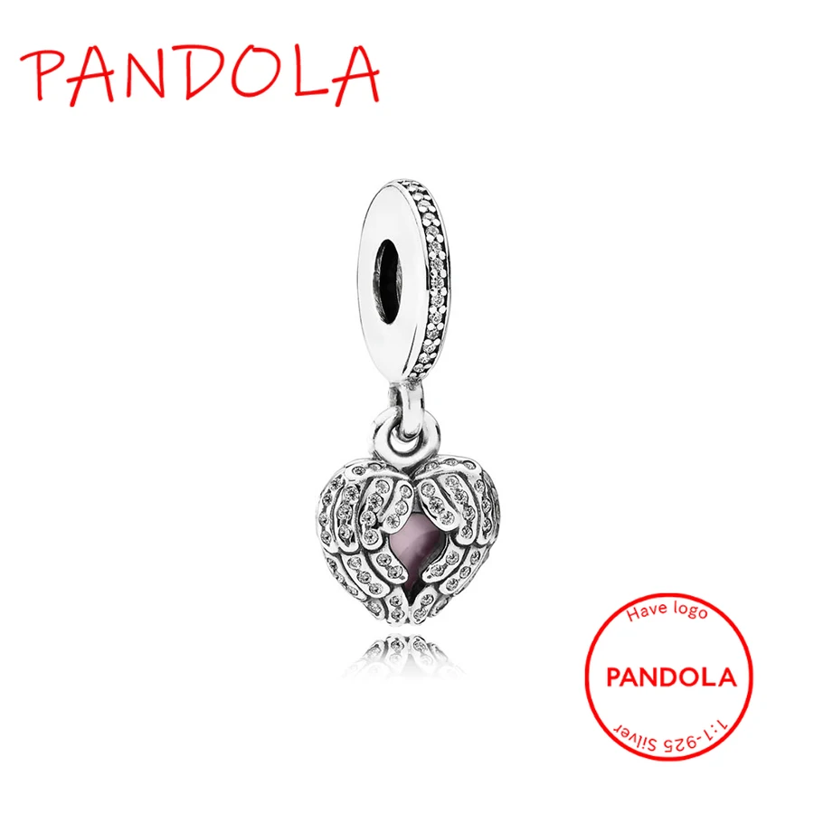 

2021 New Best Selling 100% Pure Silver Heart Wing Charm Pendant for Women