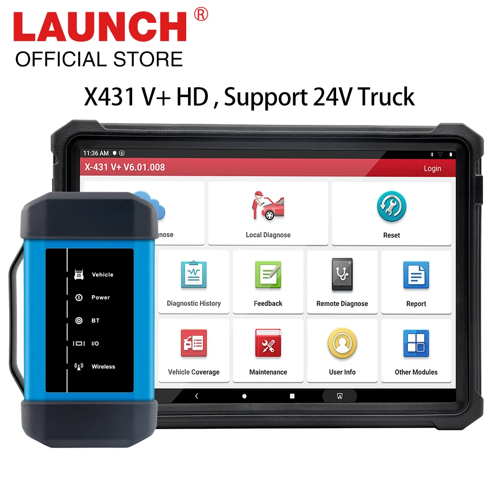 LAUNCH x431 V + PLUS X431 HD 4 0 тяжелый режим работы инструменту диагностики 24V грузовик