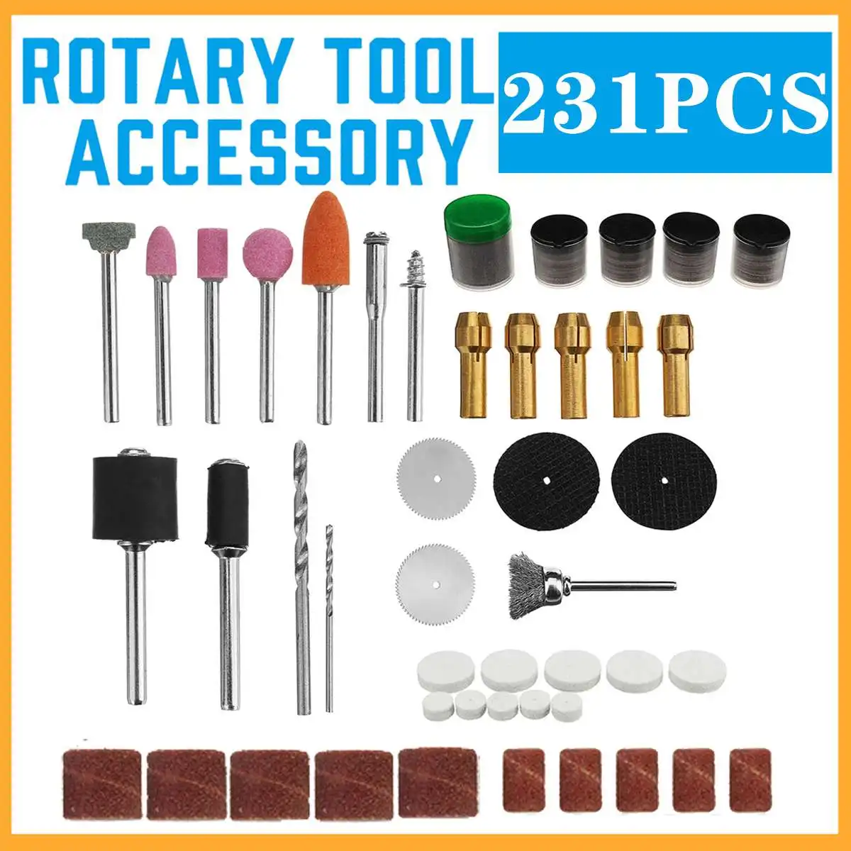 

Набор насадок для электрической мини-дрели, 231 шт., абразивные аксессуары для роторного инструмента, алмазные режущие диски, Полировочный шл...