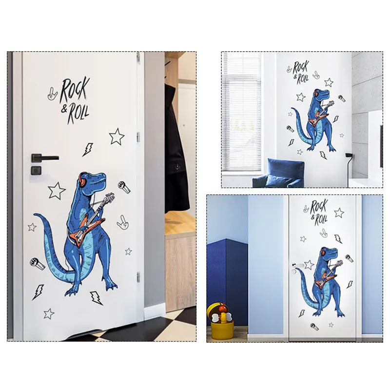 Креативная музыкальная наклейка в виде рок-динозавра для детской комнаты
