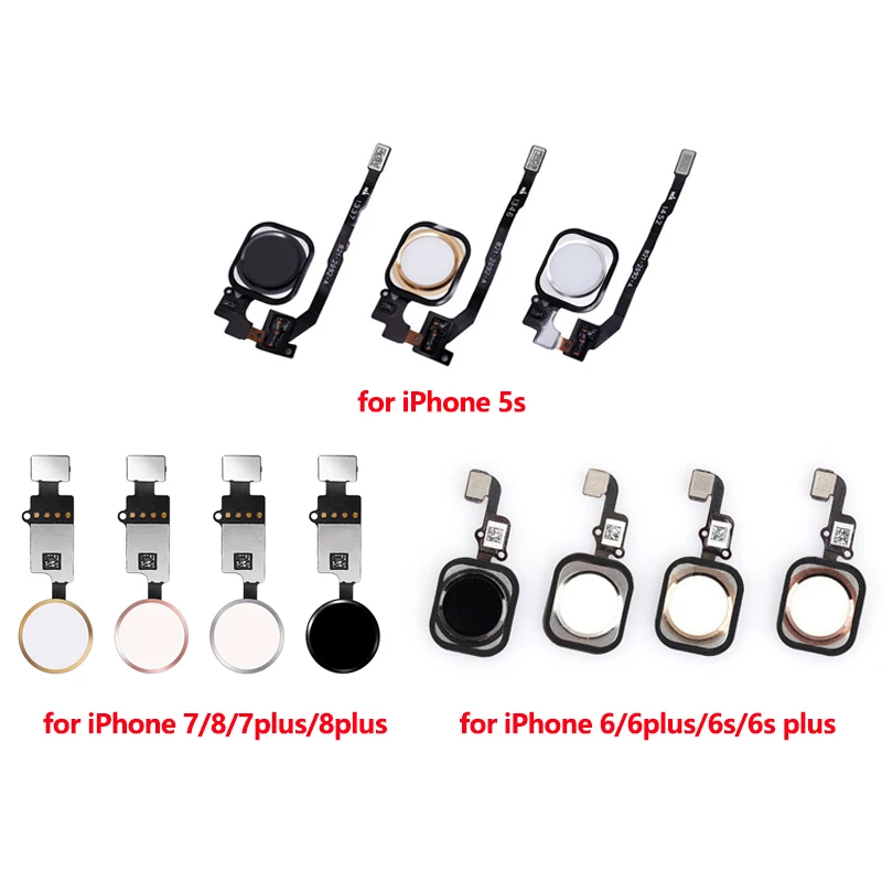 for iphone 5s 6 6s 6plus 6splus 7 7plus 8 8plus home button with flex cable assembly replacement repair mobile phone parts free global shipping