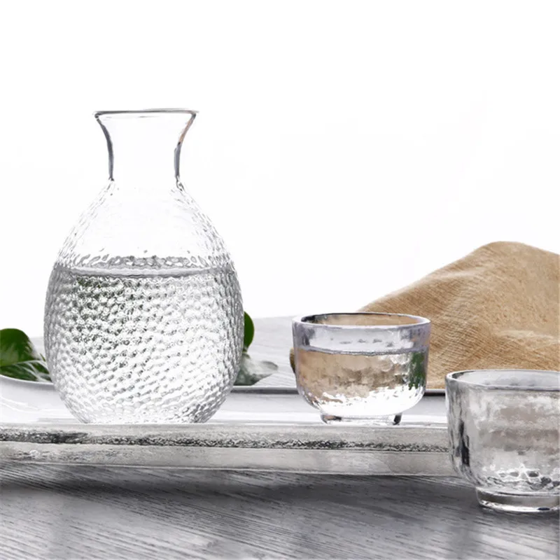 Японский набор сакэ с золотыми краями стеклянных бутылок чашка для риса вина