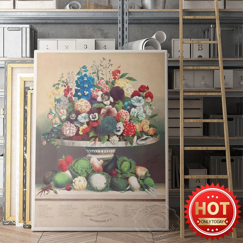 

The Cleveland Museum Of Art Exhibition Poster, Anton Carl Rahn Art Works Flowers And Vegetables Canvas Painting Prints, Wall Art