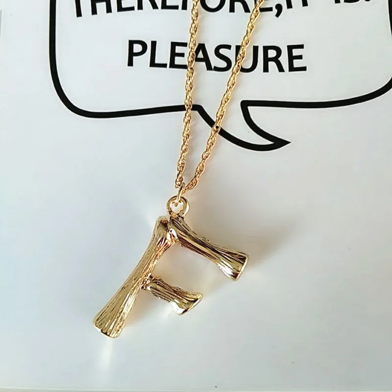 Маленькие золотые кованые металлические бамбуковые 26 букв Алфавит A-Z