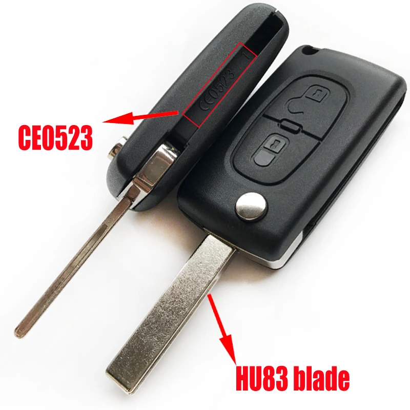 2 кнопки флип складной ключ чехол для PEUGEOT 307 407 207 308 807 Замена Корпус