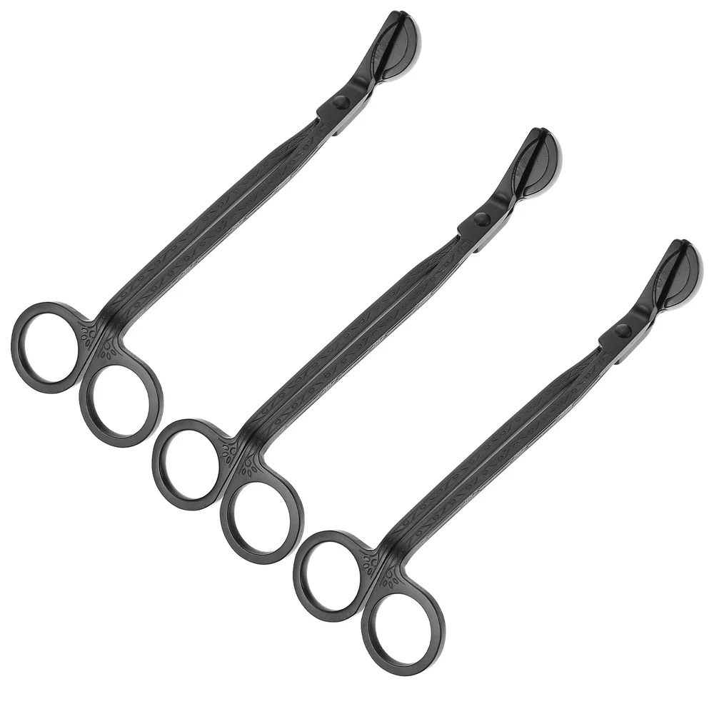 

3 Pcs Stainless Steel Wick Clippers Wick Trimmers Candle Snuffers (Black)