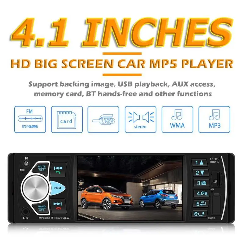 4022D автомобильный стерео MP5 плеер Bluetooth USB TF карта AUX радио в тире приемник