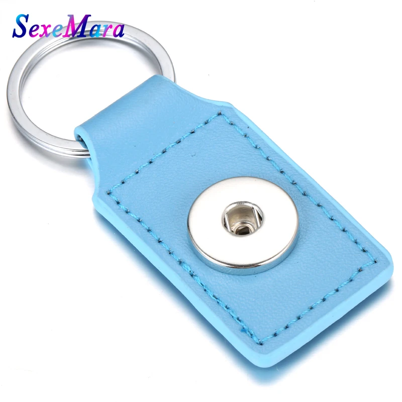 Новый Мульти Стиль Брелок для ключей из искусственной кожи 18 мм оснастки кнопки
