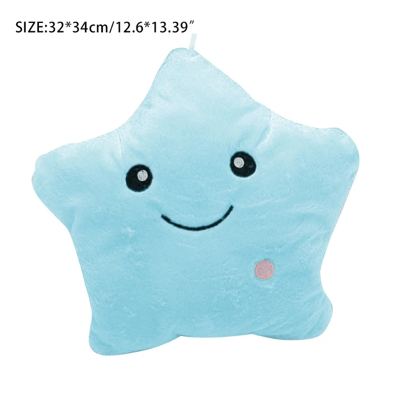 Juguete de peluche con iluminaci&oacute;n LED de 34cm para ni&ntilde;os, coj&iacute;n de estrellas creativo de peluche con iluminaci&oacute;n LED para ni&ntilde;os, juguete ligero de 34cm ideal para ni&ntilde;os y ni&ntilde;as-5