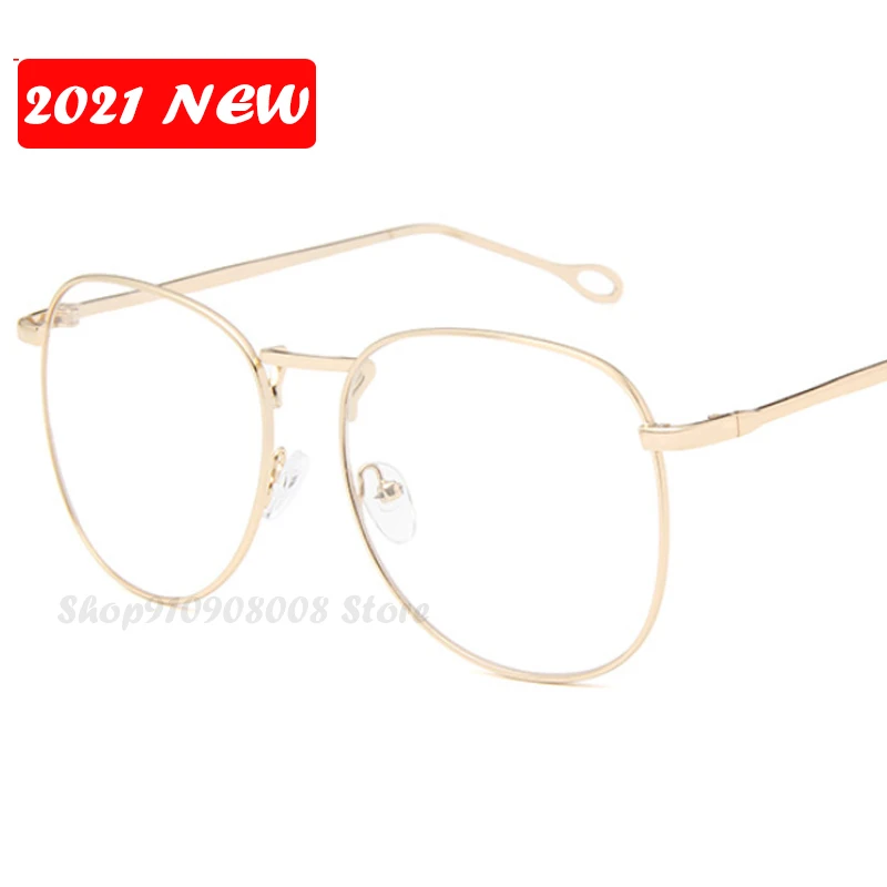

2022 оптические очки для зрения для женщин и мужчин, близорукость, круглые металлические оправы для очков, прозрачные очки E007