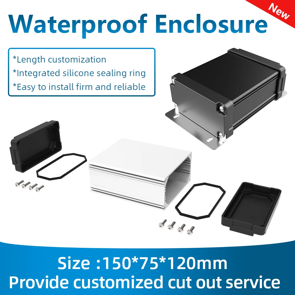 

Ip68 Waterproof Junction Box Integrated Circuit Shell Electronics Component Box Aluminum Electronic Case M04 150*75mm