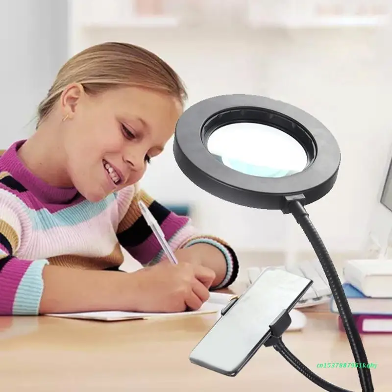 

10X 72PCS Led Light High Definition Glass Mirror 3 Color Modes Magnifying Tube 360 Free Rotation Gooseneck Lamp 583B